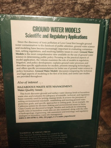 GROUND WATER MODELS : Scientific and Regulatory Applications New Sealed NRC