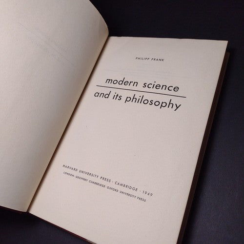 Modern Science And Its Philosophy By Philipp Frank -Hardcover -1949 -Science