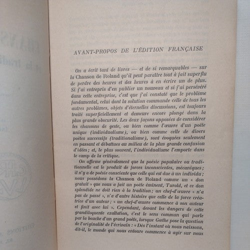 La Chanson De Roland Et La Tradition Épique Des Francs, Ramón Pidal -2nd Ed 1960
