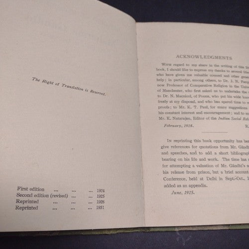 Mahatma Gandhi: An Essay In Appreciation by R. M. Gray -Hardcover -4th Imp -1931