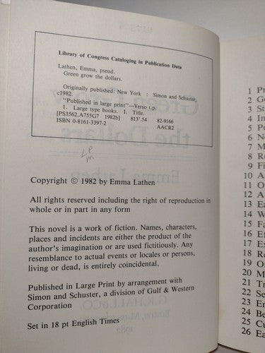 Green Grow the Dollars by Emma Lathen  -1982 -HCwDJ -ExLibrary -Mystery/Thriller