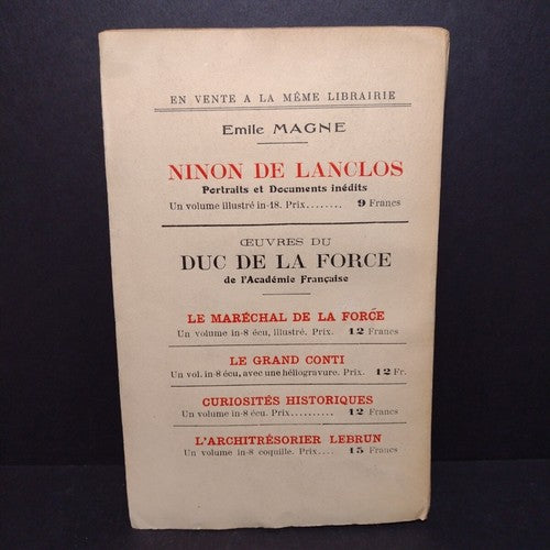 Madame De Lafayette En Menage, Emile Magne -French Paperback -1926 -Ex Libris