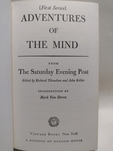 Adventures Of The Mind By Richard Thruelson - PB - 1959 - Vintage Social Science