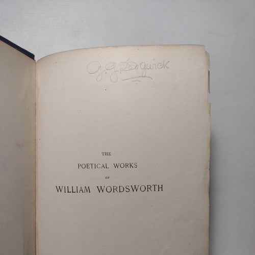 Wordsworth's Poetical Works Edited by Thomas Hutchinson 1908 - Oxford Edition HC