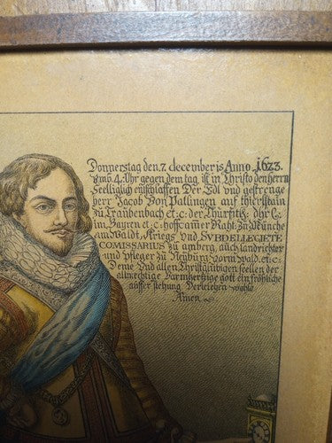 Jacob Von Pallingen Litho Print On Wood German
