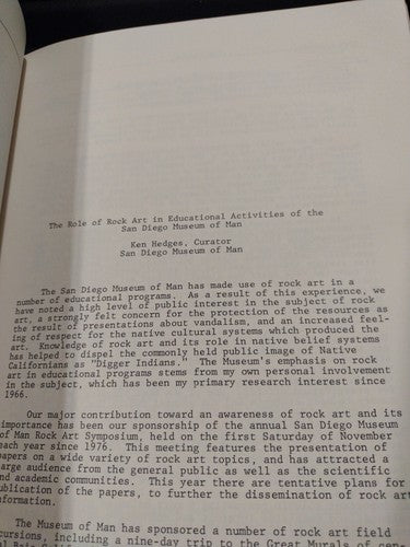 Prehistoric Indian Rock Art: Issues And Concerns, JoAnne V. Tilburg -1980 PB