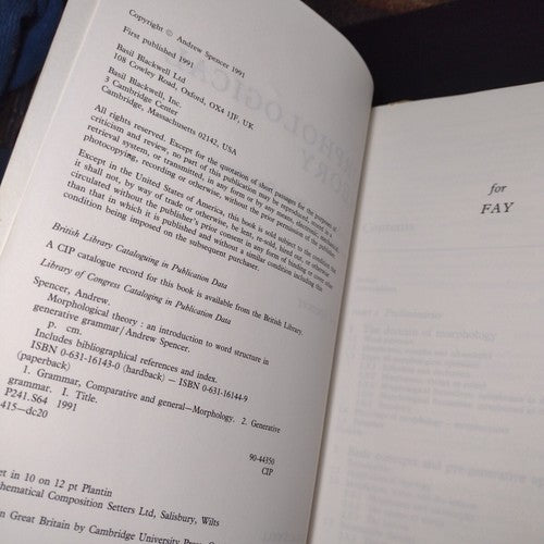 Morphological Theory: An Introduction to Word Structure in Generative Grammar