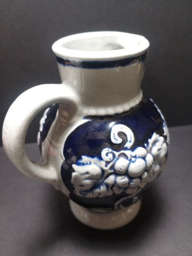 Antique Western German "Fein Schmeckt Der Wein" Glazed Pitcher (5 1/2")