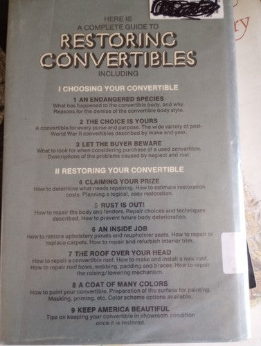 Restoring Convertibles- From Rags To Riches- Burt Mills  (1977) HCwDJ