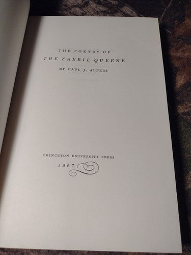 THE POETRY OF THE FAERIE QUEENE by Paul J. Alpers -1969 Hardcover Vintage Poetry