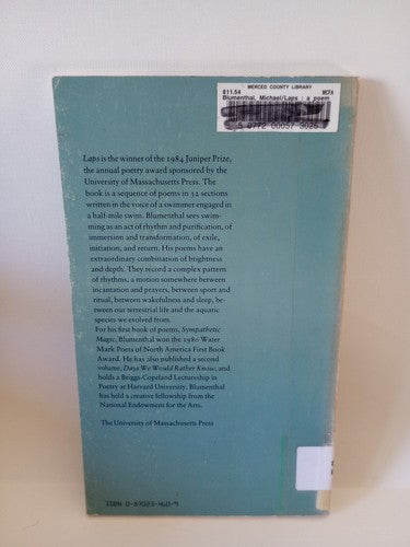 Michael BLUMENTHAL / Laps 1st Edition 1984 Poetry