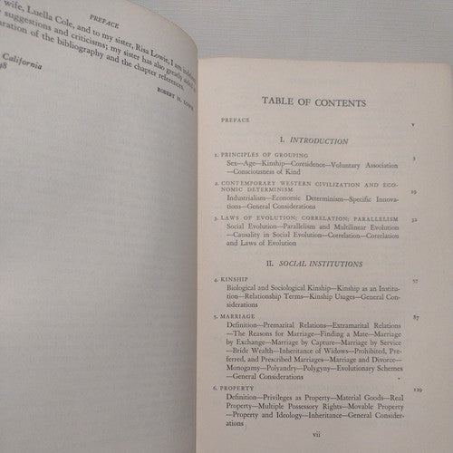 Social Organization by Robert H. Lowie - 1948 Hardcover no dj - Rinehart & Co.