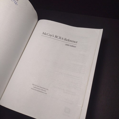 McCoy's RCRA Reference 2009 Edition -Softcover Reference Book