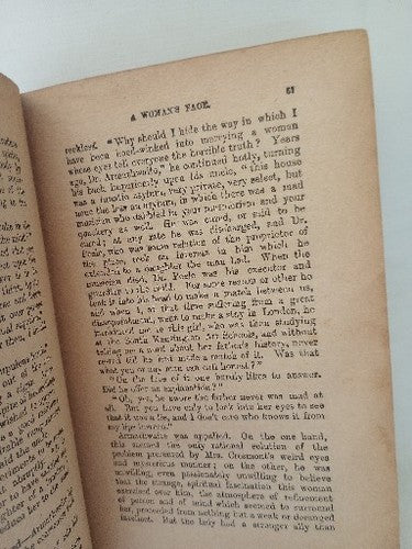 A Woman's Face By Florence Warden 1890'S HB VICTORIAN NOVEL  antique