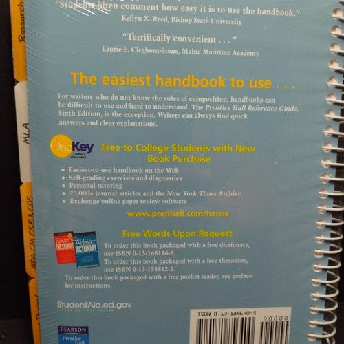 Prentice Hall Reference Guide Sixth Edition by Muriel Harris -Sealed Spiralbound