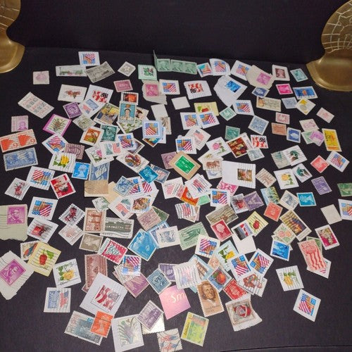 Vintage International Stamp Lot (A1) -Mixed On/Off Paper (US, Spain, Canada, +)