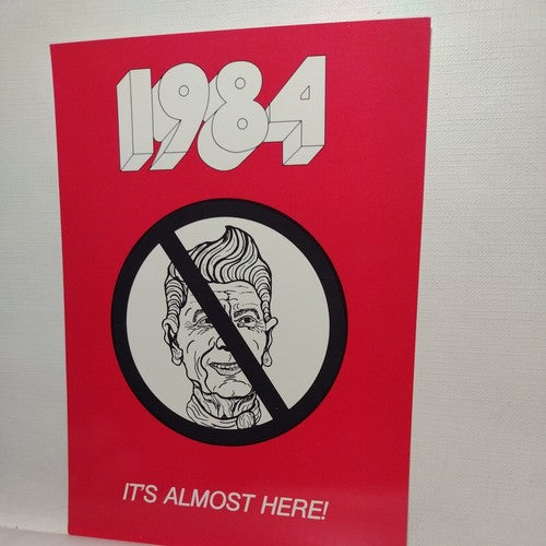 1984 Anti Ronald Reagan Red Postcard It’s Almost Here