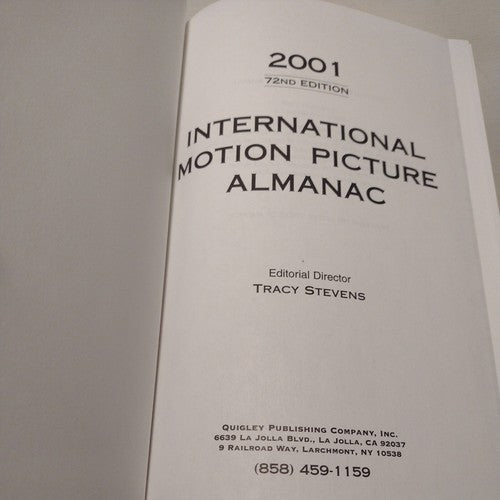International Motion Picture Almanac by Tracy Stevens 2001 HC no dj Quigley 72nd