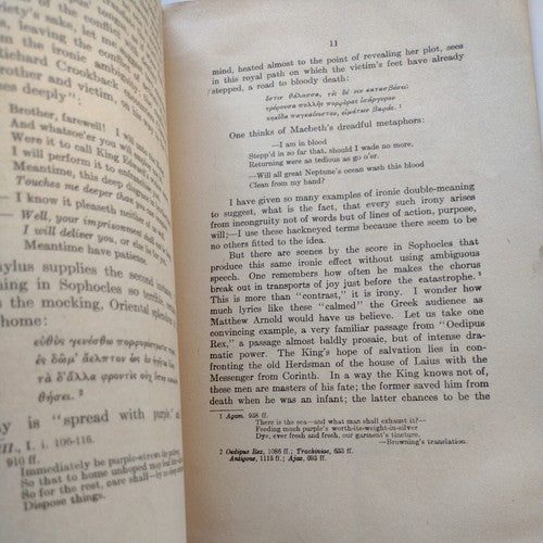 Dramatic Irony By G.G. Sedgewick -Rare Academic Folio -1925 -ExLibris H.R. Patch