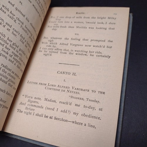 Lucille by Owen Meredith -Electric Edition -Hardcover -Circa 1890's Printing