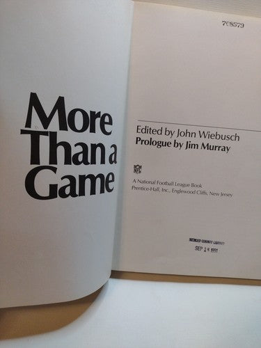 More Than a Game By John Wiebusch -1974 -HCwDJ -1st Edition -Football / Sports