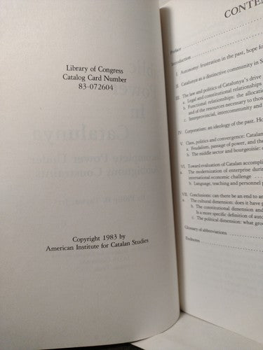 Public Power In Catalunya by Philip B. Taylor -1983 -Paperback -Social Science
