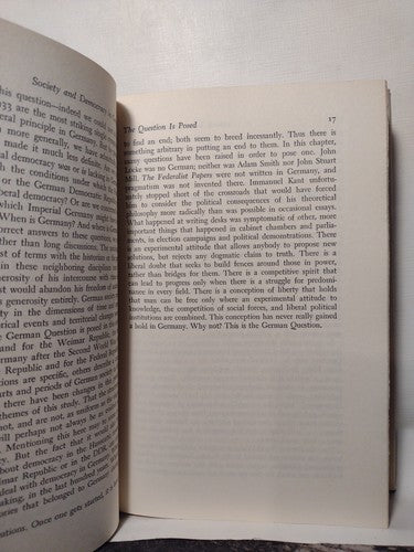 Society And Democracy In Germany By Ralf Dahrendorf -1967 -HCw/DJ