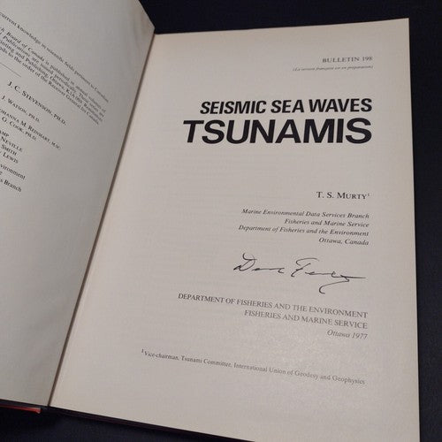 Seismic Sea Waves: Tsunamis by T. S. Murty -1977 Hardcover -Environmental Sci.