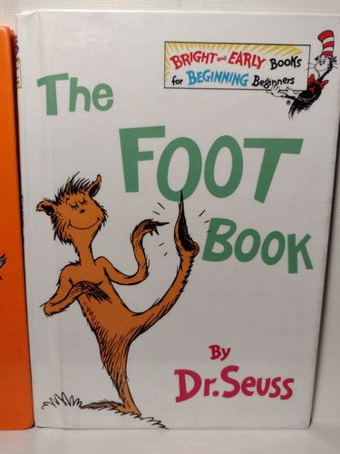 Lot of 2 Dr Seuss Books, Green Eggs and Ham and the foot book 1988 LB