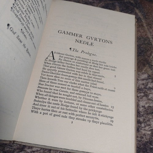 Gammer Gvrtons Nedle by Mr. S. Mr. of Art -1920 -Hardcover -Vintage Literature