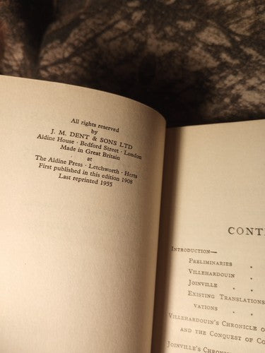 MEMOIRS OF THE CRUSADES EVERYMAN'S LIBRARY #333 By Geoffroi De & Jean