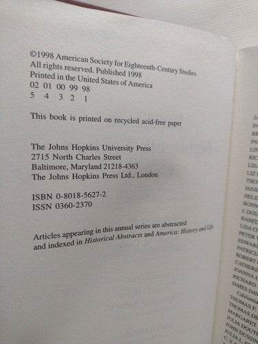 Studies in Eighteenth Century Culture: Volume 26 by Syndy M. Conger - 1996 - HC