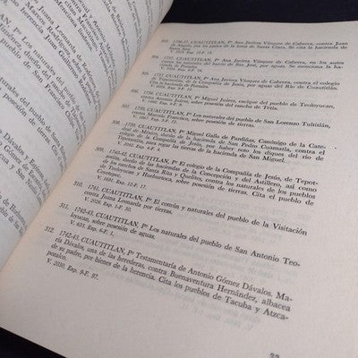 Indice De Documentos Relativos a los Pueblos del Estado de Mexico - 1966 1st Ed.