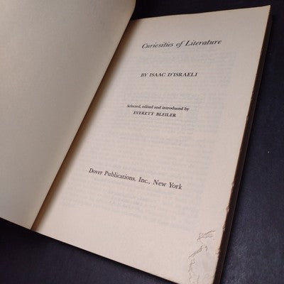 Curiosities of Literature by Isaac D'Israeli -1964 Paperback -Literary Criticism
