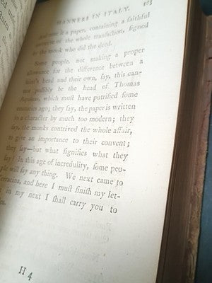 1781 View of Society & Manners in Italy John Moore 2nd Edition Vol 2 Exlibris