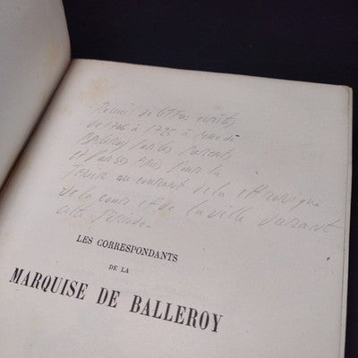 Les Correspondants De La Marquise De Balleroy, Tomes 1&2 1883 French Paperbacks
