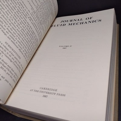 Journal of Fluid Mechanics: Volume 27 1967 by T. Benjamin -Hardcover Engineering