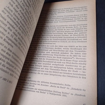 Der Vier Mächte-Status Berlins von Dr. Joachim Rottmann - German Paperback 1959