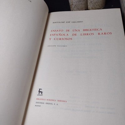 Ensayo De Una Biblioteca Espanola De Libros Raros Y Curiosos Tomo 1 - 4 +
