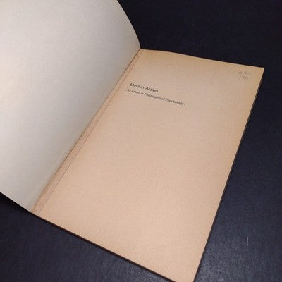 Mind in Action: An Essay in Philosophical Psychology by C. H. Whiteley - 1973 PB