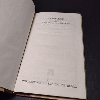 A. Petrie: Introduccion Al Estudio De Grecia -3rd Edition 1961 Spanish Hardcover