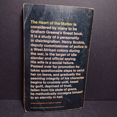 The Heart of the Matter by Graham Green - UK Only Printing 1966 Reprinting