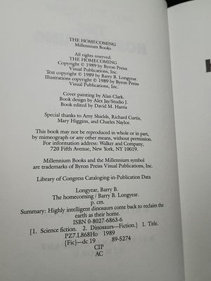 The Homecoming  Barry B. Longyear (HC) Walker First Edition (1989)