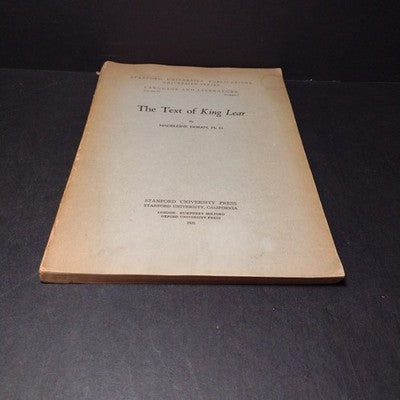 Language and Literature Vol. IV #2 - The Text of King Lear by Madeleine Doran