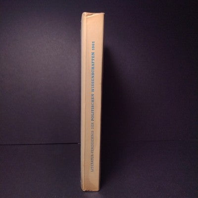 Literature-Verzeichnis Der Politischen Wissenschaften 1961, German Paperback