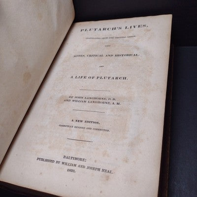 Plutarch's lives translated from the original Greek exlibris 1832