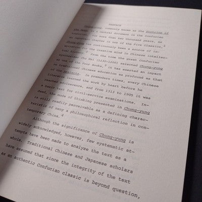 Centrality and Commonality: An Essay on Chung-yung, Tu Wei-ming -Signed by Auth