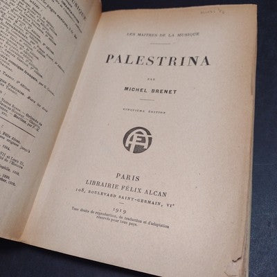 Palestrina, Michel Brenet -Fifth Edition French Paperback - 1919