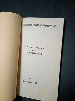 Gandhism and Communism: Principles and Technique Ram Swarup 1955 first edition