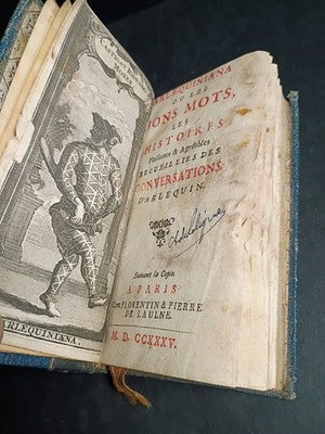 Arlequiniana ou les Bons Mots Charles Cotolendi 1735 rare comedia